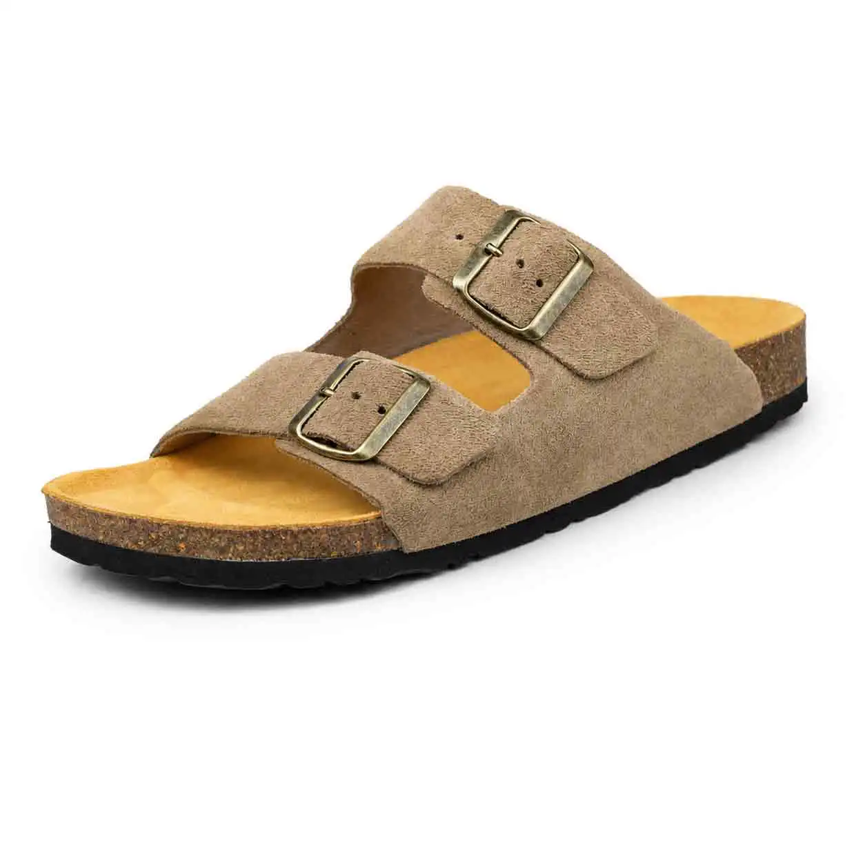  Sandale pour homme s030-1 beige taupe daim chaussure homme cuir maroc 